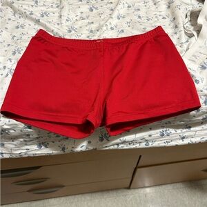 Stylish Red Women's Athletic Shorts